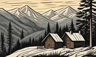 mountain_cabin_holiday_scene_linocut_print_style___seed_4810_steps_1.png
